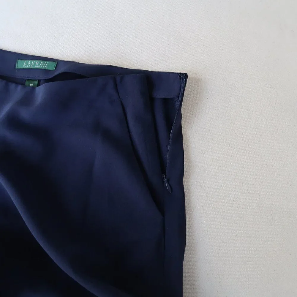 Ralph Lauren Crepe Pleat Front Culottes Pants